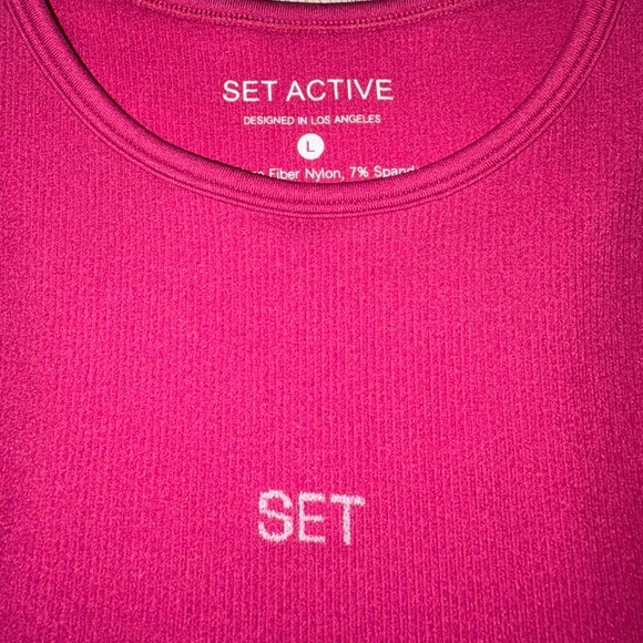 SET Active Dark Pink Ribbed Sculpt-flex Workout Set - Picture 3 of 13